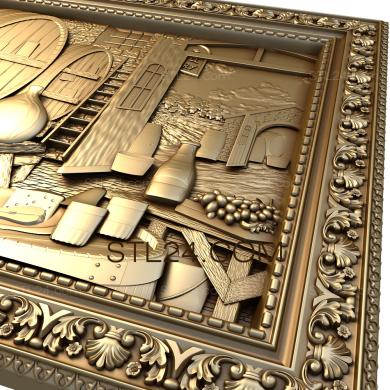 Панно художественные (Винный погреб, PH_0040) 3D модель для ЧПУ станка